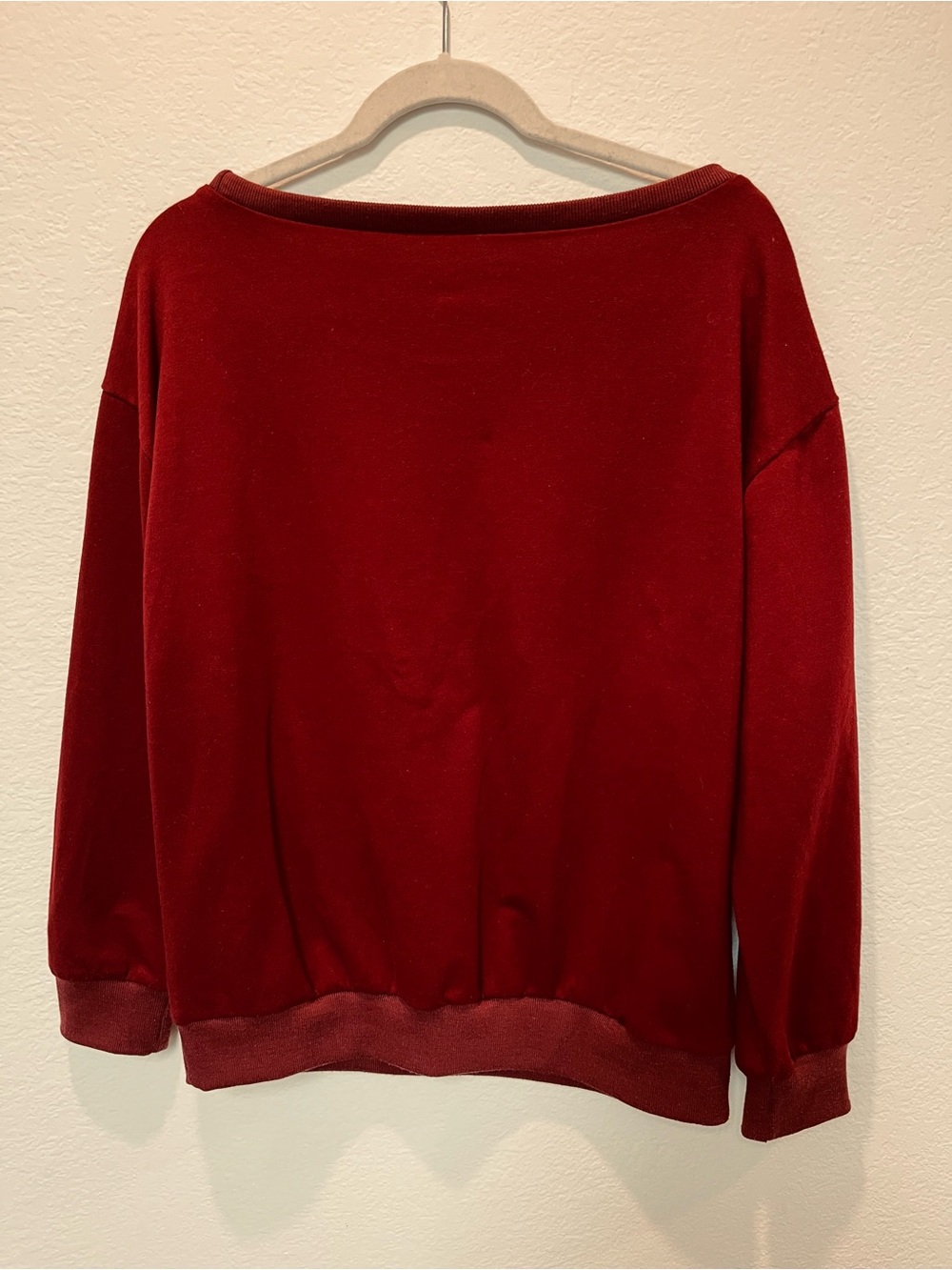 Maroon  Cotton Blend Artsy Wimsy Sweatshirt with Cream Sunflower Graphic - Picture 3 of 6